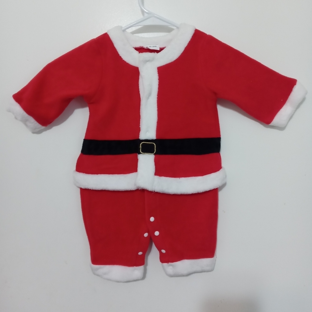 Santa Clause 1 piece snap up Costume Suit infant 0-3 mos Christmas Halloween